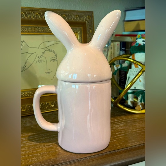 Rae Dunn Magenta “Hunny Bunny” Easter Bunny Mug with Topper - Picture 3 of 9